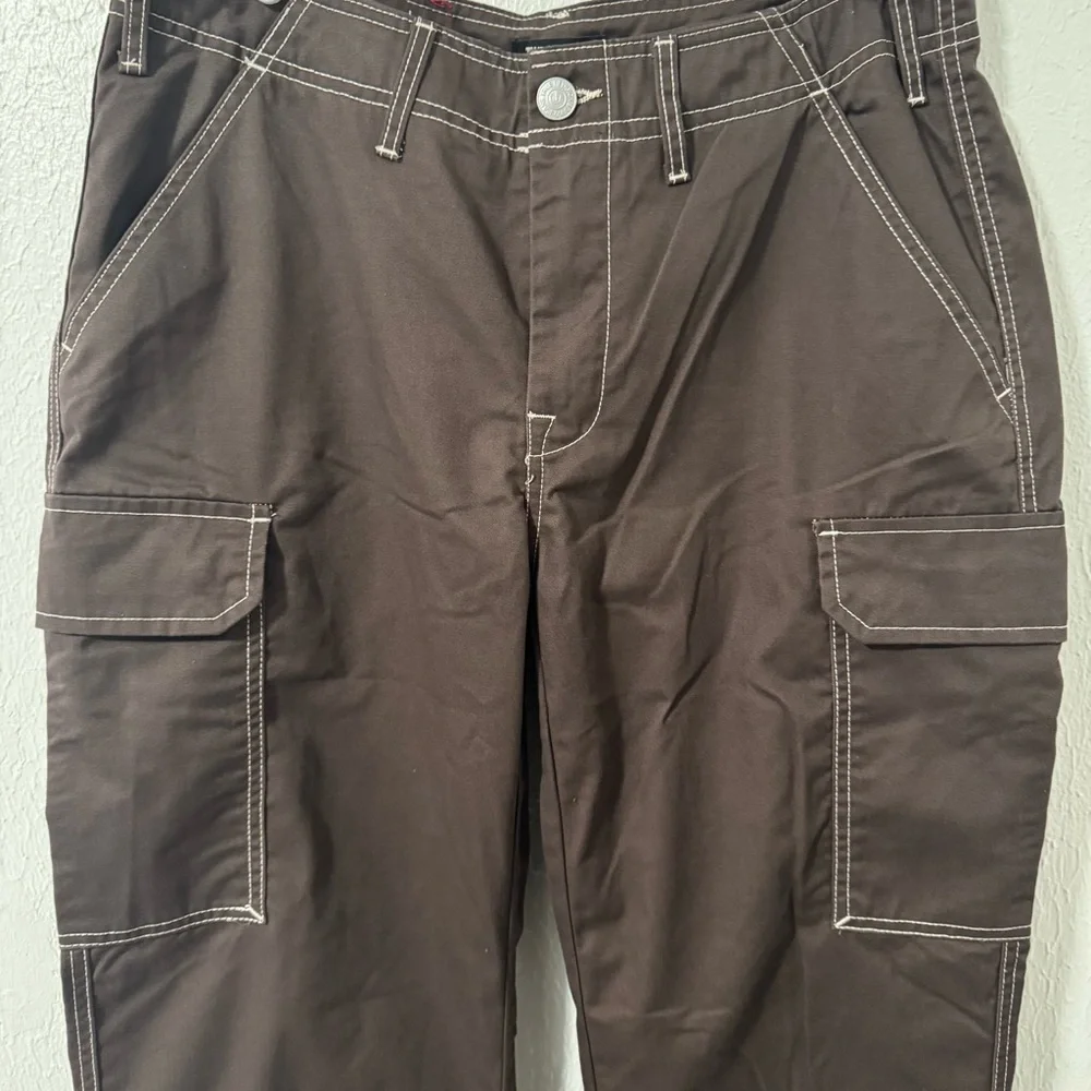 NWT True Religion Men 32x32 Bobby Baggy Cargo Military Pants Chocolate Brown